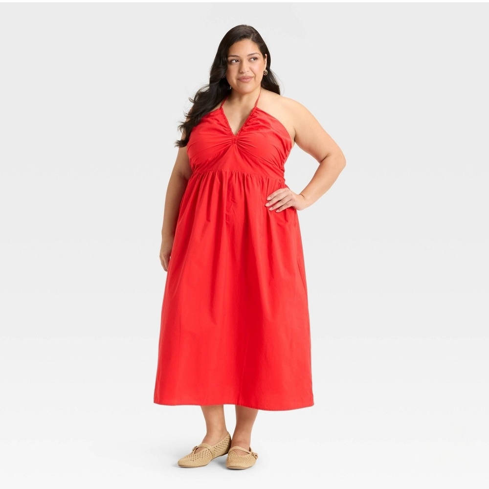 Women's Maxi Halter A-Line Dress - Universal Thread Red 2X - Picture 3 of 3